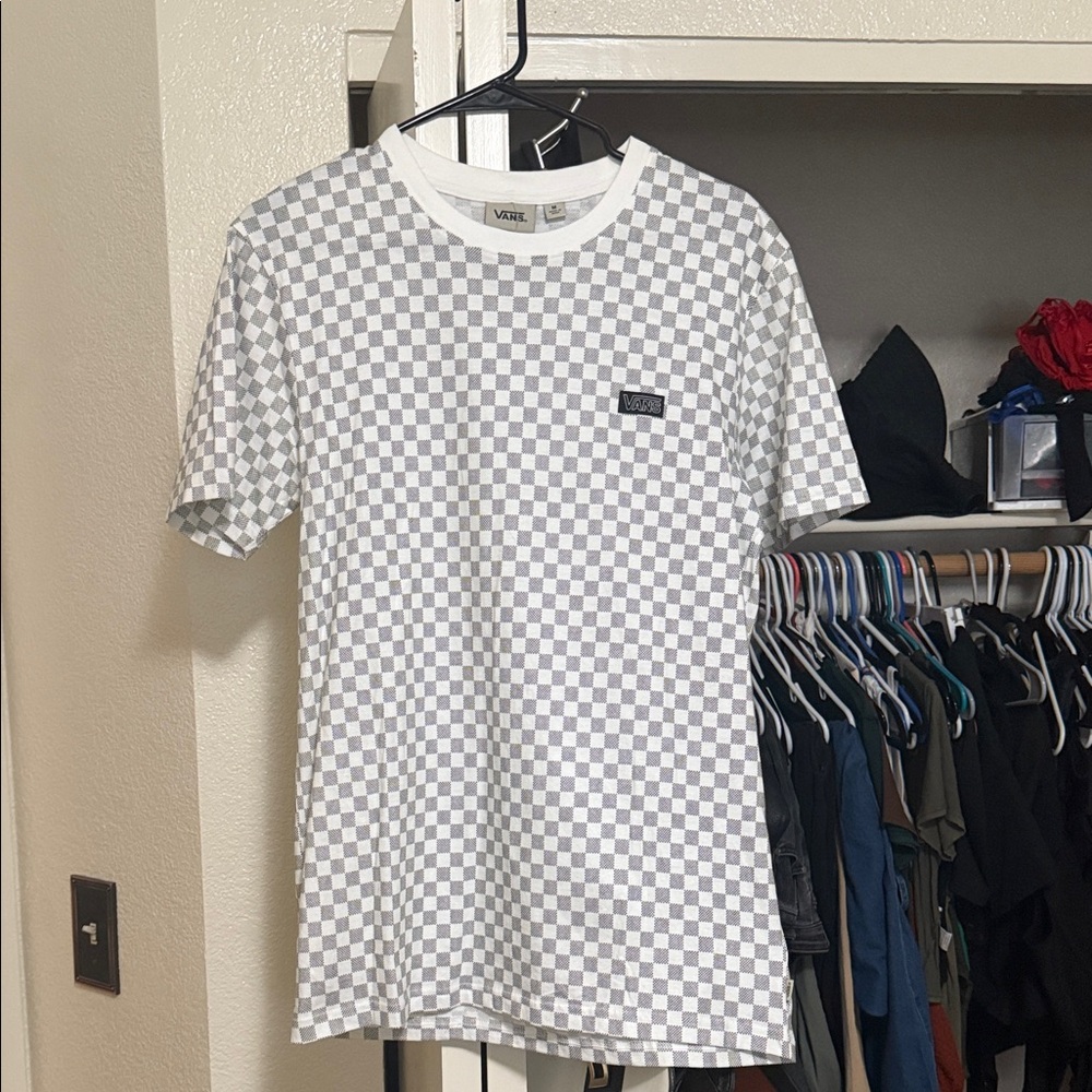 Vans Gray and White Checkered Tee